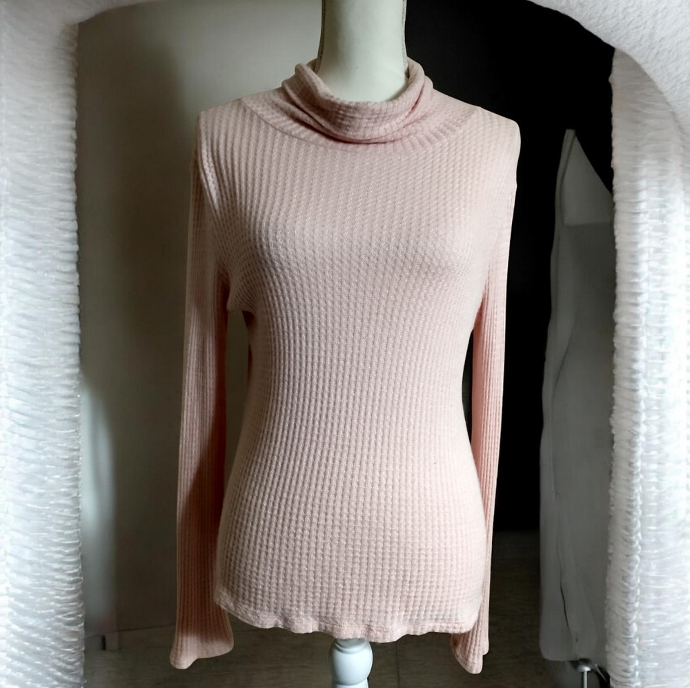 Pink Lightweight Turtleneck Sweater